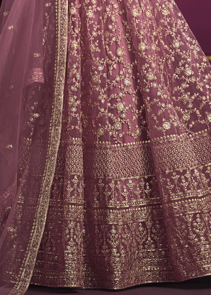 Carnation Pink Heavy Embroidery Anarkali