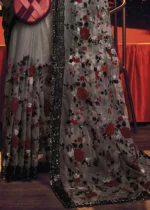 Cement Gray Designer Saree