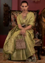 Citron Green Banarasi Saree