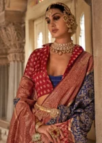 Cobalt Blue Banarasi Saree