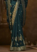 Coral Blue Banarasi Silk Saree