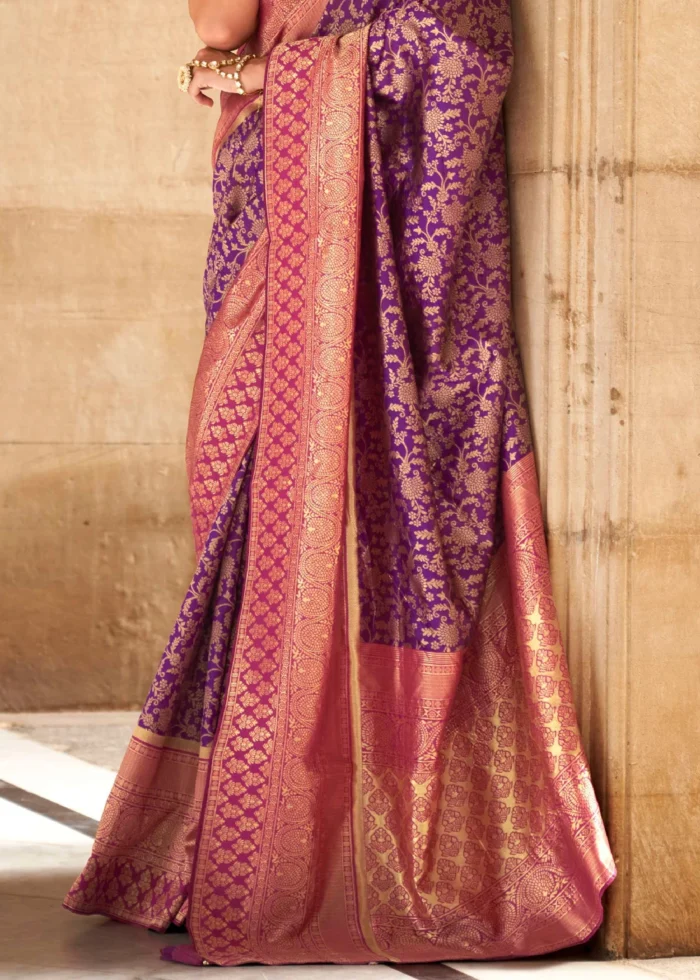 Dahlia Purple Banarasi Saree