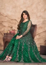 Dark Green Heavy Embroidery Anarkali