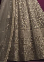 Dusty Gray Heavy Embroidery Anarkali