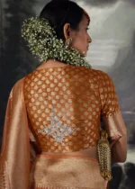 Dusty Orange Banarasi Saree