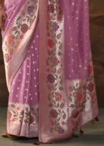 Dusty Pink Paithani Silk Saree