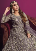 Dusty Purple Heavy Embroidery Anarkali