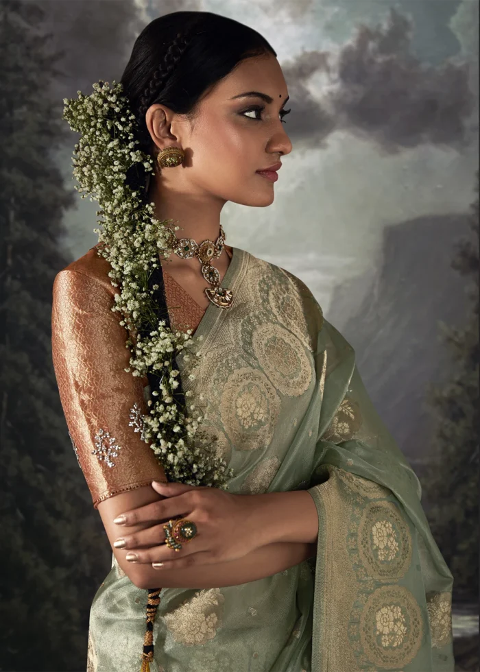 Fair Green Banarasi Saree