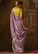 Lavender Banarasi Silk Saree