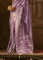 Lavender Banarasi Silk Saree