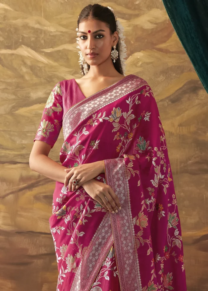 Magenta Paithani Silk Saree