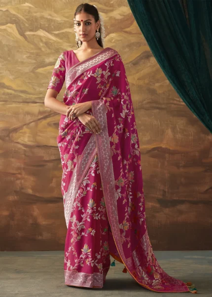 Magenta Paithani Silk Saree