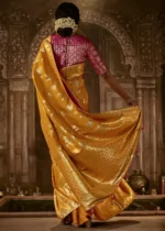 Marigold Orange Banarasi Silk Saree