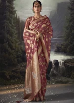 Maroon Banarasi Saree