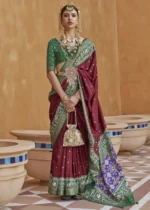 Maroon Patola Saree