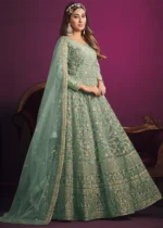 Mint Green Heavy Embroidery Anarkali