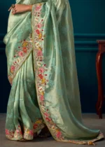 Mint Green Kanjivaram Silk Saree