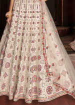 Off White Embroidered Lehenga