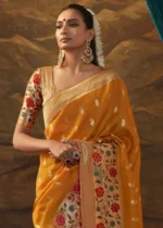 Orange Paithani Silk Saree