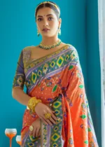 Orange Paithani Silk Saree