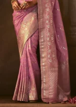 Orchid Pink Banarasi Silk Saree