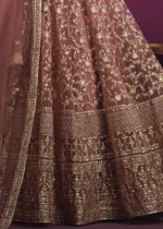 Peachy Pink Heavy Embroidery Anarkali