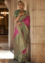 Rani Pink Banarasi Saree