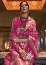 Rani Pink Banarasi Saree