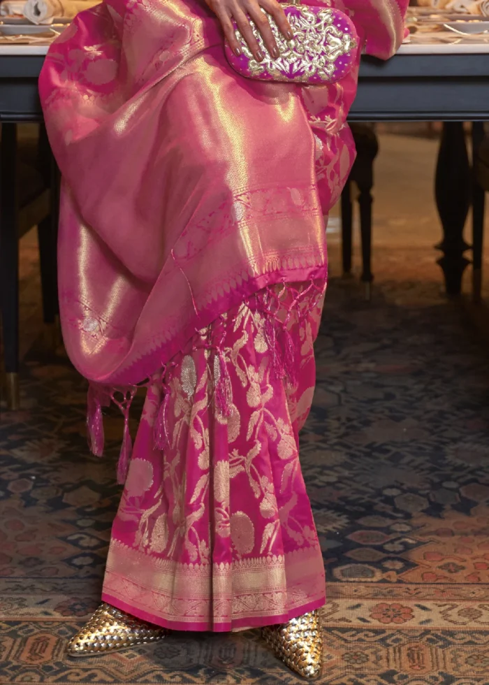 Rani Pink Banarasi Saree