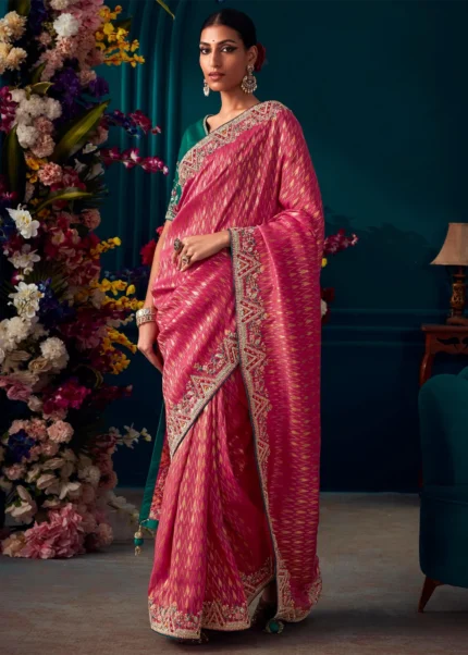 Rani Pink Kanjivaram Silk Saree