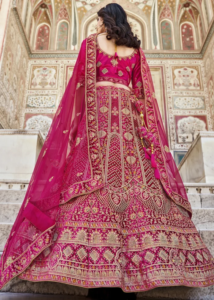 Rani Pink Velvet Lehenga