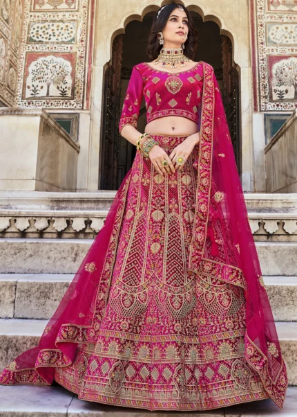 Rani Pink Velvet Lehenga