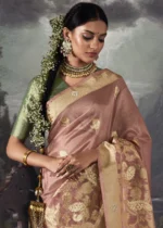 Rose Pink Banarasi Saree