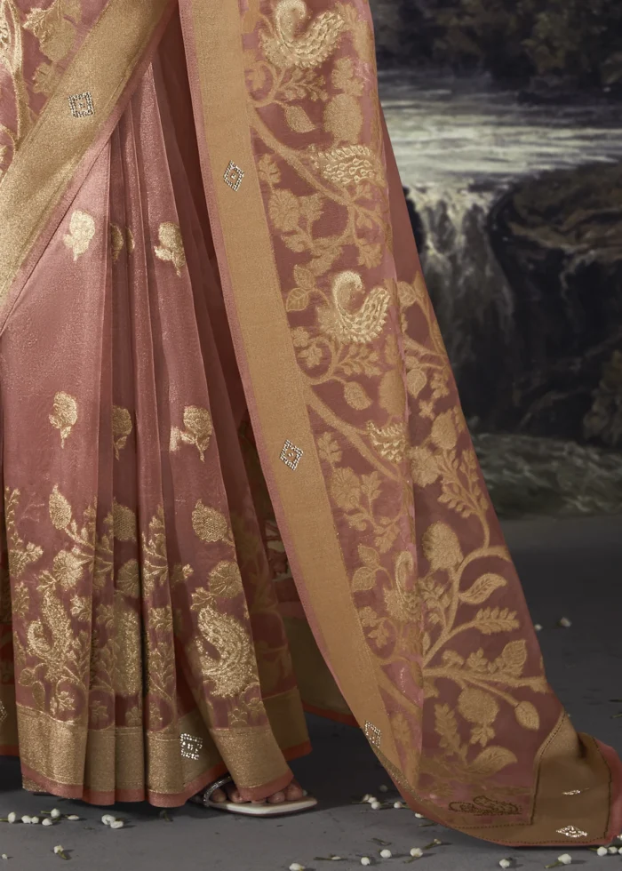 Rose Pink Banarasi Saree