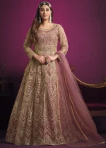 Rose Pink Heavy Embroidery Anarkali