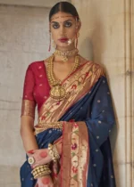 Royal Blue Paithani Silk Saree