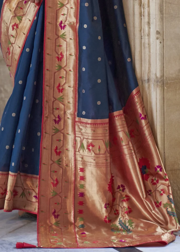 Royal Blue Paithani Silk Saree