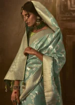 Sage Green Banarasi Silk Saree