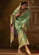 Sea Green Banarasi Silk Saree