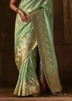 Sea Green Banarasi Silk Saree