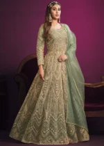 Sea Green Heavy Embroidery Anarkali