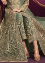 Sea Green Heavy Embroidery Anarkali