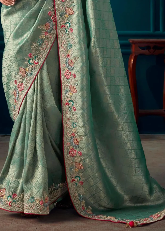 Sea Green Kanjivaram Silk Saree