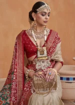 Tan Beige Patola Saree