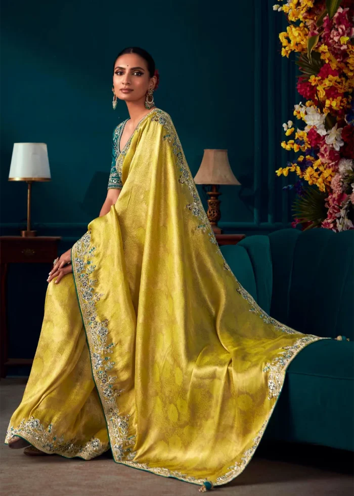 Yellow Kanjivaram Silk Saree