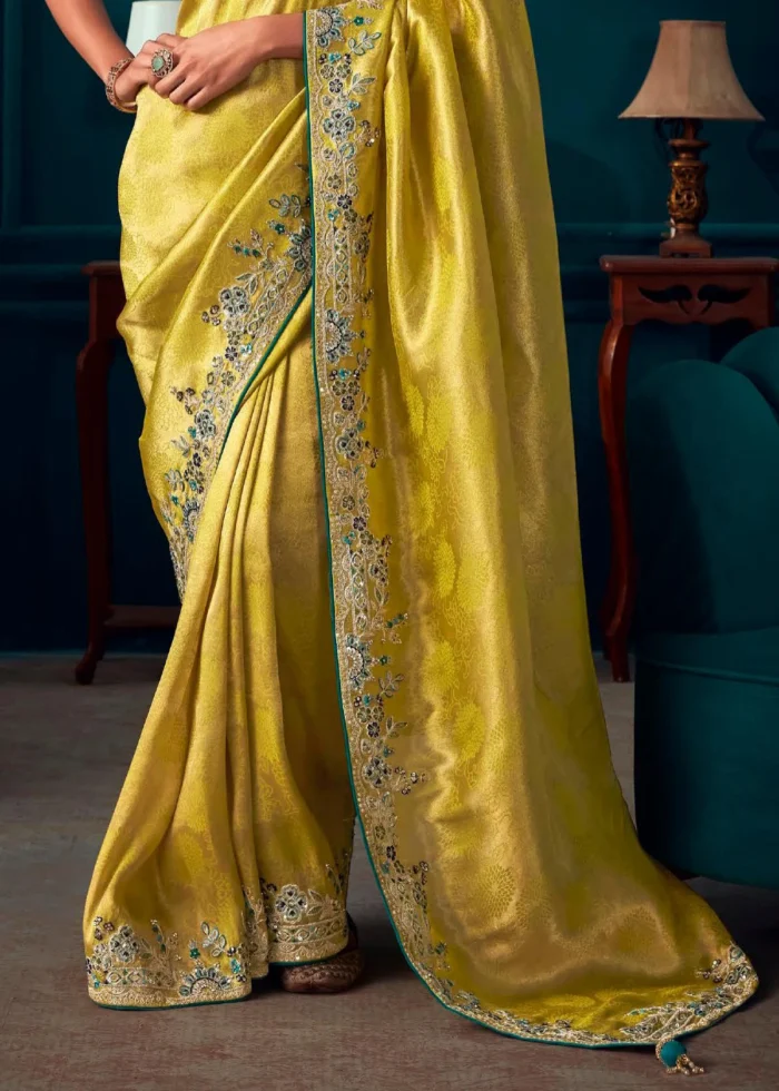 Yellow Kanjivaram Silk Saree