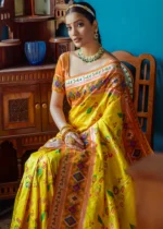 Yellow Paithani Silk Saree