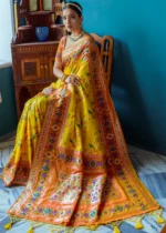 Yellow Paithani Silk Saree