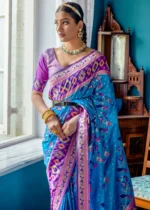 Azure Blue Paithani Silk Saree