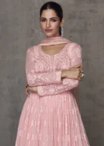 Baby Pink Georgette Anarkali Gown